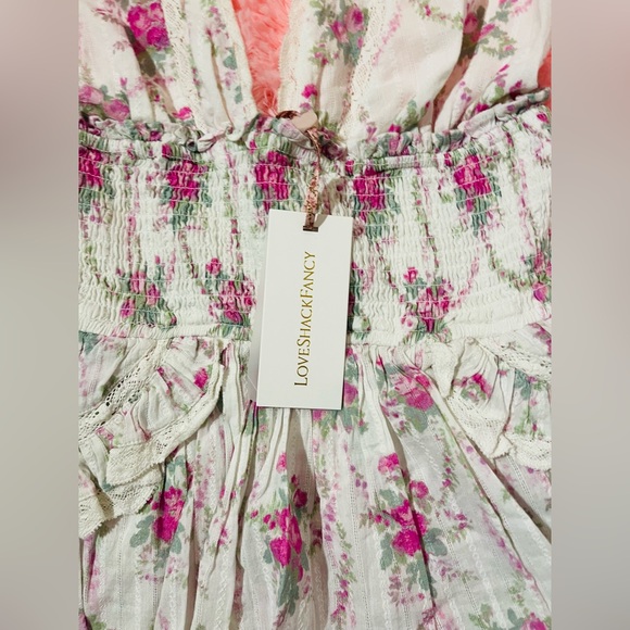 NWT LOVESHACKFANCY DEANNA HALTER DRESS ~ ROSE PICNIC LARGE - Picture 5 of 10